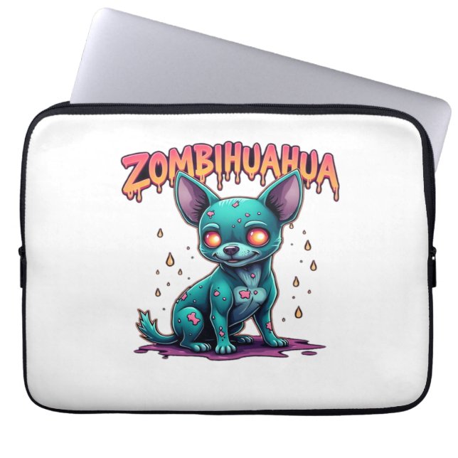 Capa Para Notebook Chihuahua Chi Chichi Chiwawa Zombie Halloween (Frente)