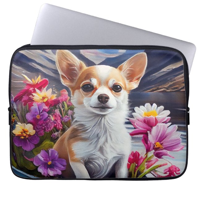 Capa Para Notebook Chihuahua em um remo: Uma aventura cética (Frente)