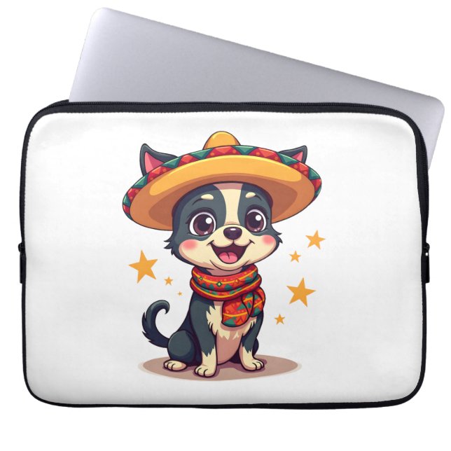 Capa Para Notebook Chihuahua México Cinco de Mayo Cachorro Engraçado  (Frente)