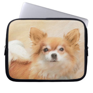 Capa Para Notebook Chihuahua Pintura De Cachorro De Cabelo Longo