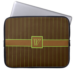 Capa Para Notebook Chocolate com Limão Pinstripes Bolsa de laptop