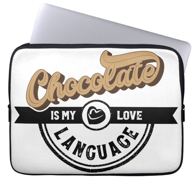 Capa Para Notebook Chocolate é a minha língua de amor (Frente)