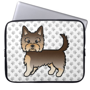 Capa Para Notebook Chocolate Yorkshire Terrier Cartoon Dog & Paws