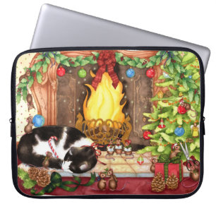 Capa Para Notebook Christmouse alegre - arte bonito do animal do