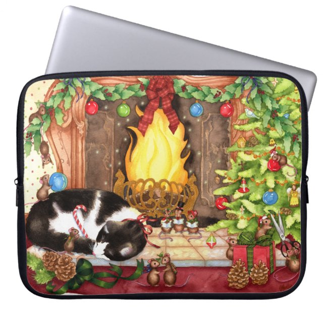 Capa Para Notebook Christmouse alegre - arte bonito do animal do (Frente)