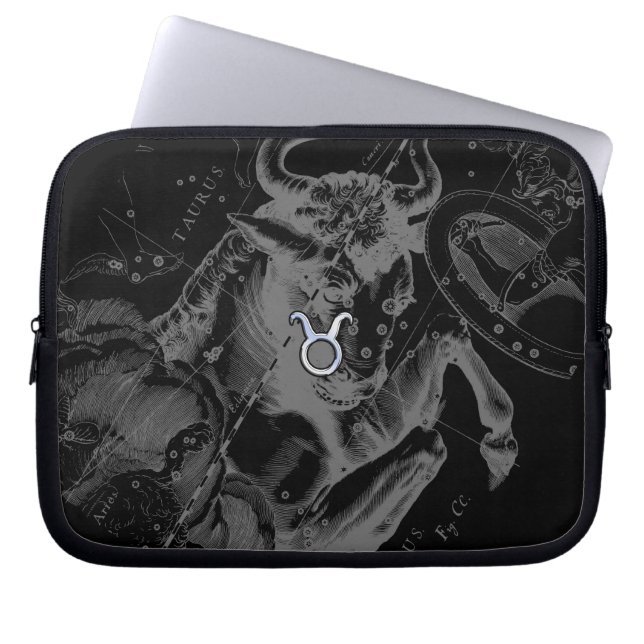 Capa Para Notebook Chrome Style Taurus Zodiac Sinal em Hevelius Black (Frente)