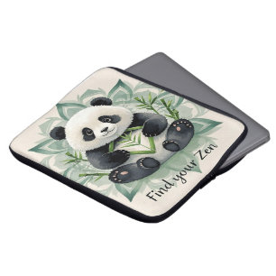 Capa Para Notebook Chubby panda sentado num lótus possifica Zen