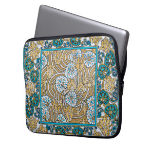 Capa Para Notebook ciclamen azul arte nova flor botânica