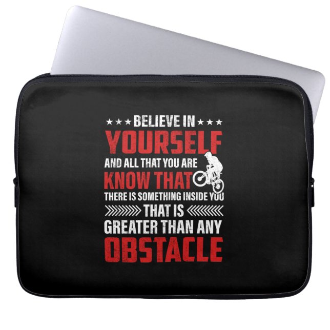 Capa Para Notebook Ciclismo Arte Acredita Em Si Mesmo (Frente)