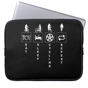 Capa Para Notebook Ciclismo Citação Divertida de Esportes Comer Dormi