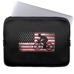 Capa Para Notebook Ciclista Bicicleta Americana Bandeira 4 de julho
