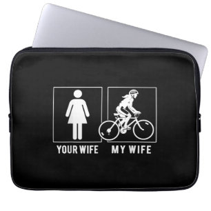CAPA PARA NOTEBOOK CICLO ENGRAÇADO - SUA ESPOSA - MEU CICLISTA DE MU