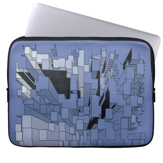 Capa Para Notebook Cidade de violeta azul (Frente)