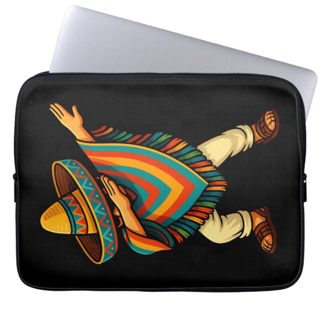 Capa Para Notebook Cinco de Mayo Dabbing mexicano Poncho (Frente)