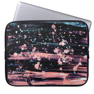 Capa Para Notebook Cinza abstrato artística escura e fundo rosa wi