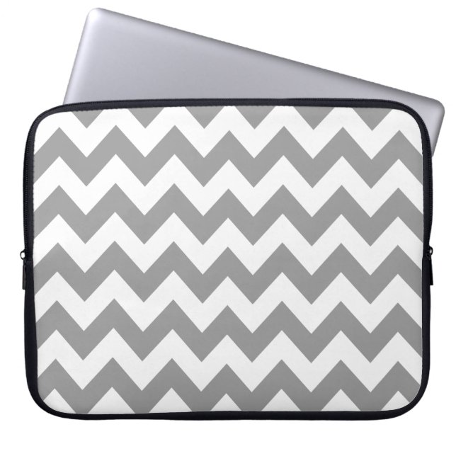 Capa Para Notebook Cinza Bold Chevron (Frente)