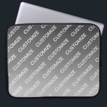 Capa Para Notebook Cinza (cor mutável) Ombre & Padrão de Texto<br><div class="desc">Design moderno e personalizável, edite como quiser!</div>