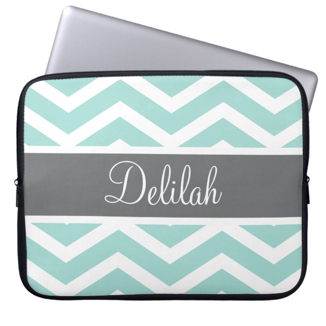 Capa Para Notebook Cinza de Cinza Teal Personalizada (Frente)
