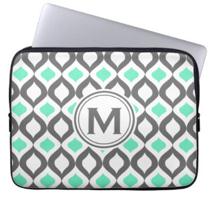 Capa Para Notebook Cinza de na moda e padrão de Ogee de Casa de Menin