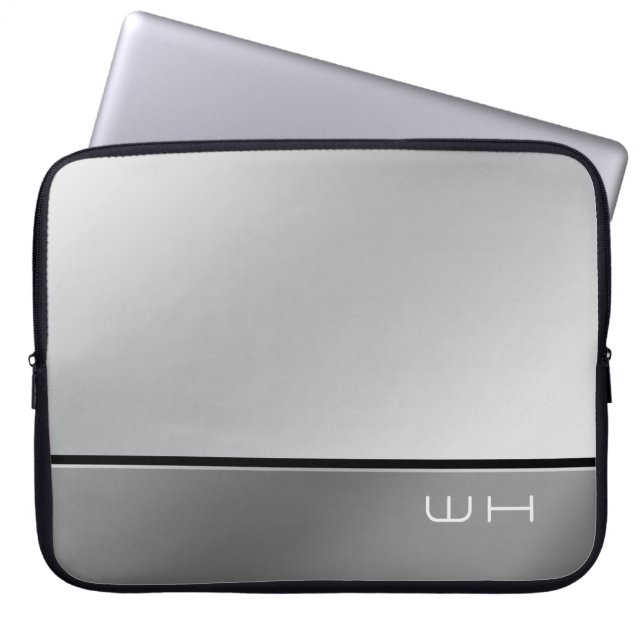 Capa Para Notebook Cinza de negócios moderna da Chic (Frente)