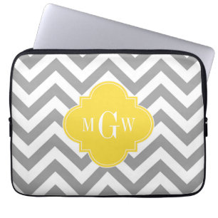 Capa Para Notebook Cinza Dk Lg Chevron Pineapple Quatrefoil 3 Monogra