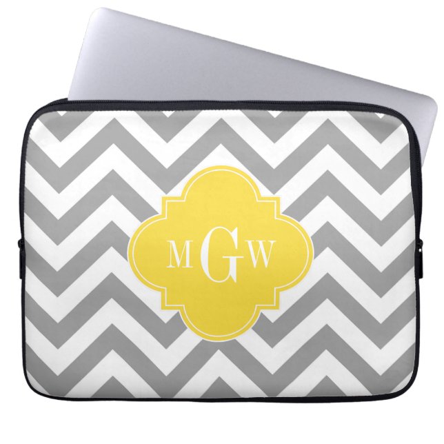 Capa Para Notebook Cinza Dk Lg Chevron Pineapple Quatrefoil 3 Monogra (Frente)
