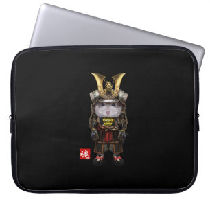 Capa Para Notebook Cinza Dwarf Hamster no Samurai Japonês Cheio