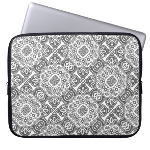Capa Para Notebook Cinza e Bolsa de laptop Tribal Branca
