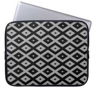 Capa Para Notebook Cinza e padrão de diamante preto