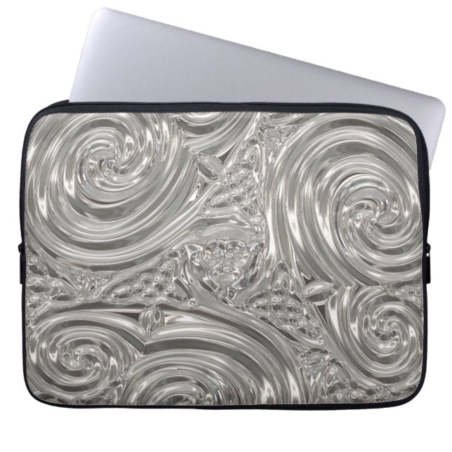 Capa Para Notebook Cinza elegante de abstrato (Frente)
