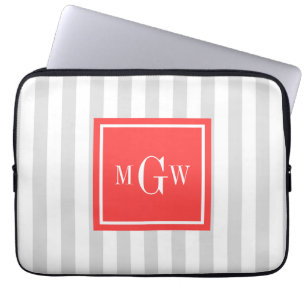 Capa Para Notebook Cinza Lt White Strike Coral Red Square 3 Monograma
