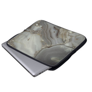 Capa Para Notebook Cinza Marble com Veia Dourada