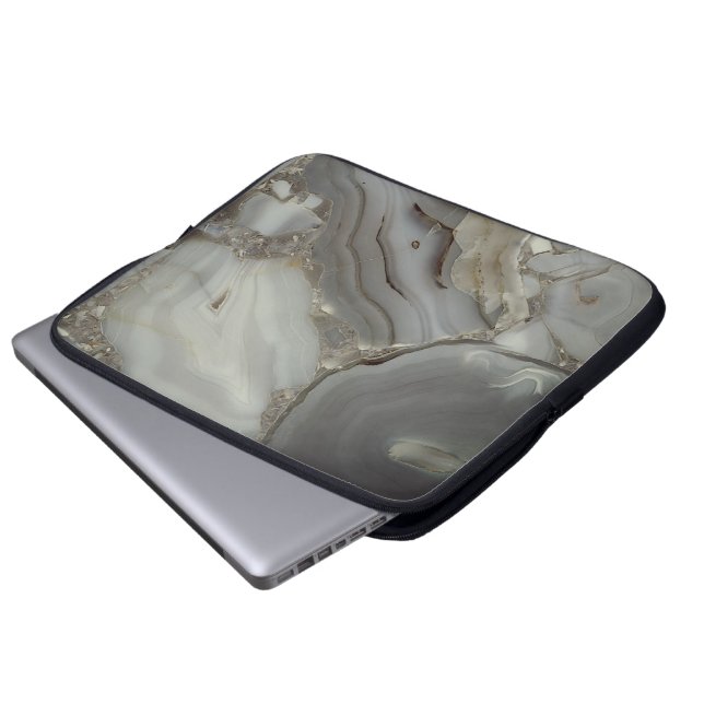 Capa Para Notebook Cinza Marble com Veia Dourada (Frente Inferior)