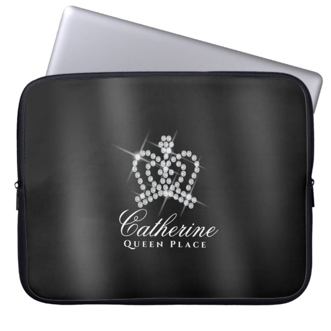 Capa Para Notebook Cinza Negra Coroa (Frente)