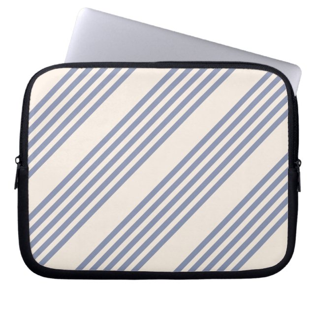 Capa Para Notebook Cinzas azuis e cor bege, com cinco faixas (Frente)