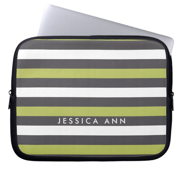 Capa Para Notebook Cinzas brancas Stripes quic (Frente)