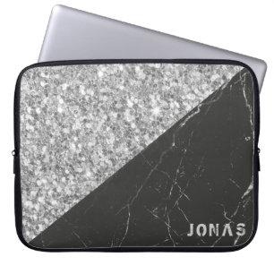 Capa Para Notebook Cinzas com brilho negro