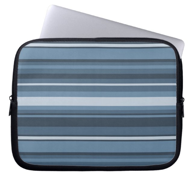 Capa Para Notebook Cinzas de listras azuis (Frente)