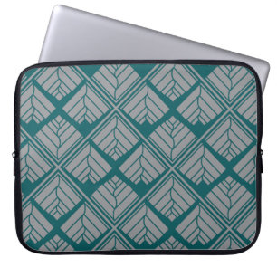 Capa Para Notebook Cinzas quadradas da cerceta da repetição da folh
