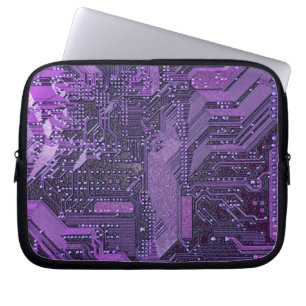 Capa Para Notebook Circuitos roxos V1/V2, Cyberpunk Tech