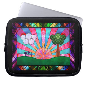 Capa Para Notebook Círculo da Bolsa de laptop do Sol