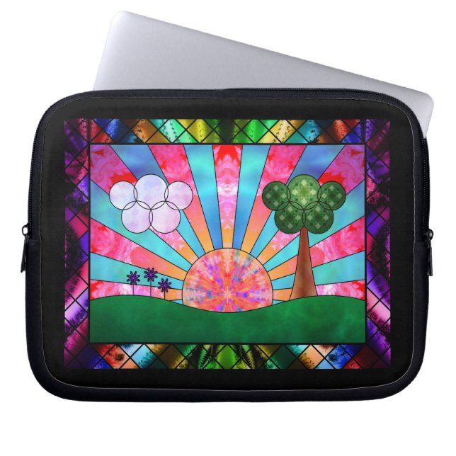 Capa Para Notebook Círculo da Bolsa de laptop do Sol (Frente)