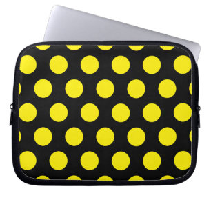 Capa Para Notebook Círculos Amarelos no Fundo Preto