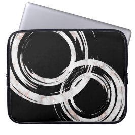 Capa Para Notebook Círculos artísticos de mármore branco falsos conge