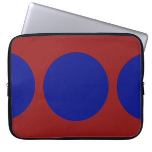 Capa Para Notebook Círculos azuis em vermelho