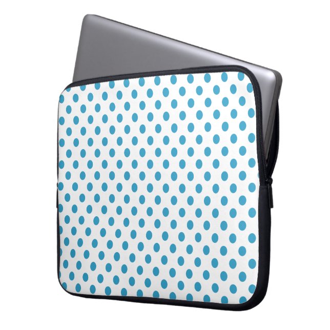 Capa Para Notebook Círculos Bolinhas Azuis de Peacock (Frente Esquerda)