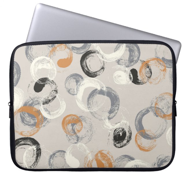 Capa Para Notebook Círculos Cinzas: Padrão Simples Sem Costura (Frente)