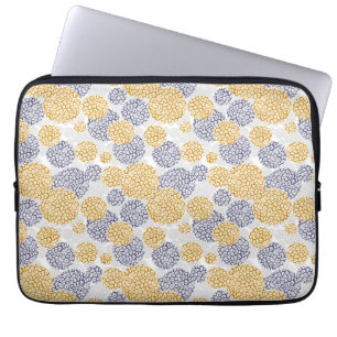 Capa Para Notebook Círculos com impressão de pele-leopardo amarela e 