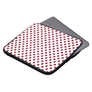 Capa Para Notebook Círculos de Bolinhas Vermelhas Crimson