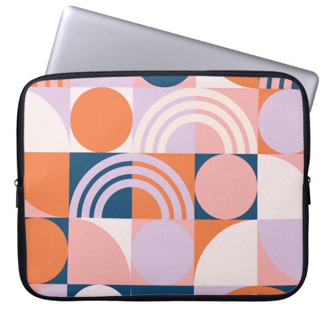 Capa Para Notebook Círculos do século médio: Padrão Geométrico (Frente)